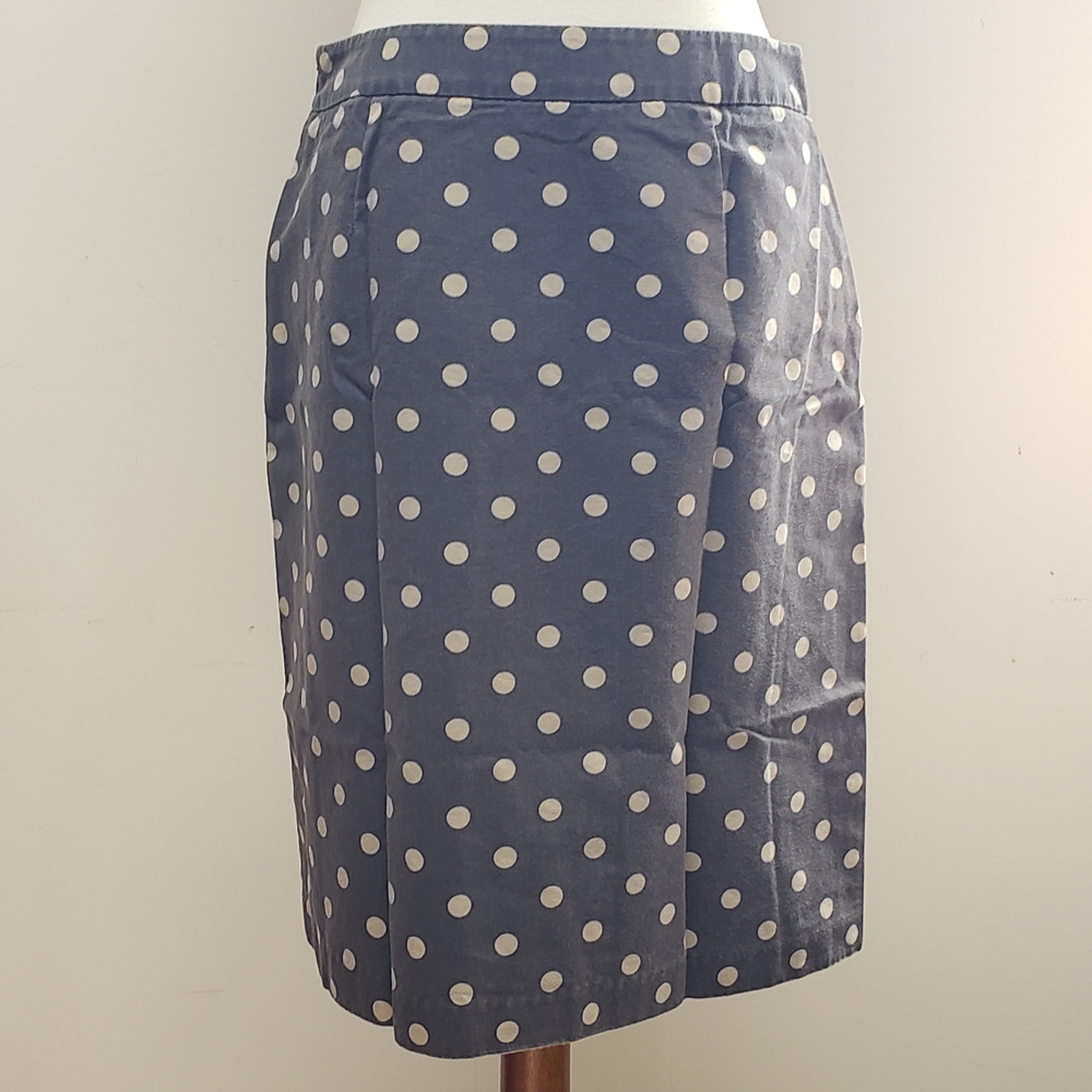 Boden Polka Dot Pencil Skirt Knee Length Size 6R Preppy Cotton Retro Workwear